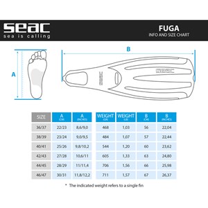 Seac Fuga peraje za ronjenje-Žuta-42/43